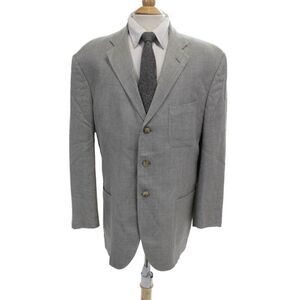 Polo Ralph Lauren Mens Silk Three Button Blazer Jacket Gray Size 48 Regular